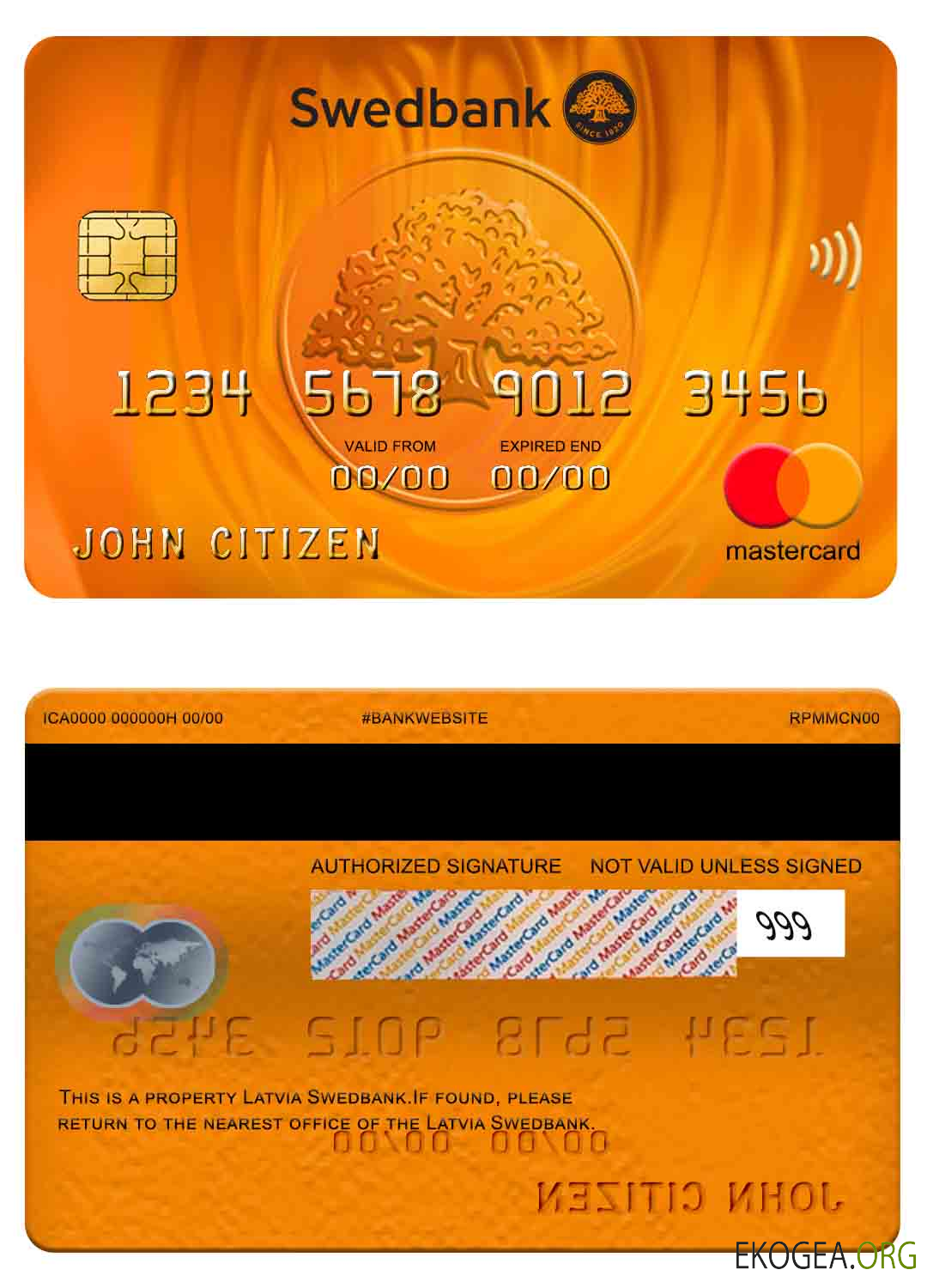 Lettonie Swedbank mastercard